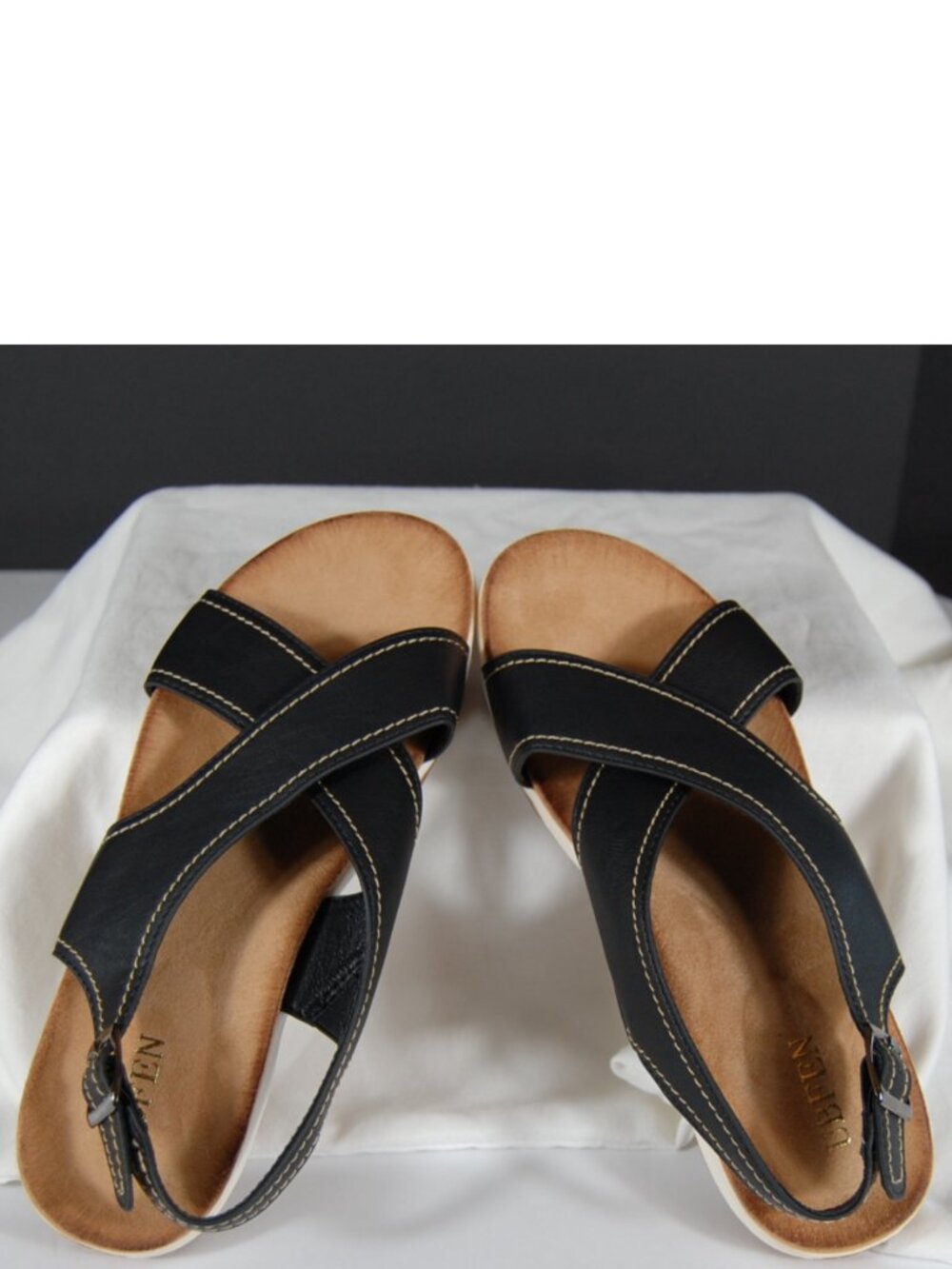 UBFEN Black Comfort Sandals Slingback Criss Cross Straps Size 9-9.5 (US)  NIB - Picture 2 of 10